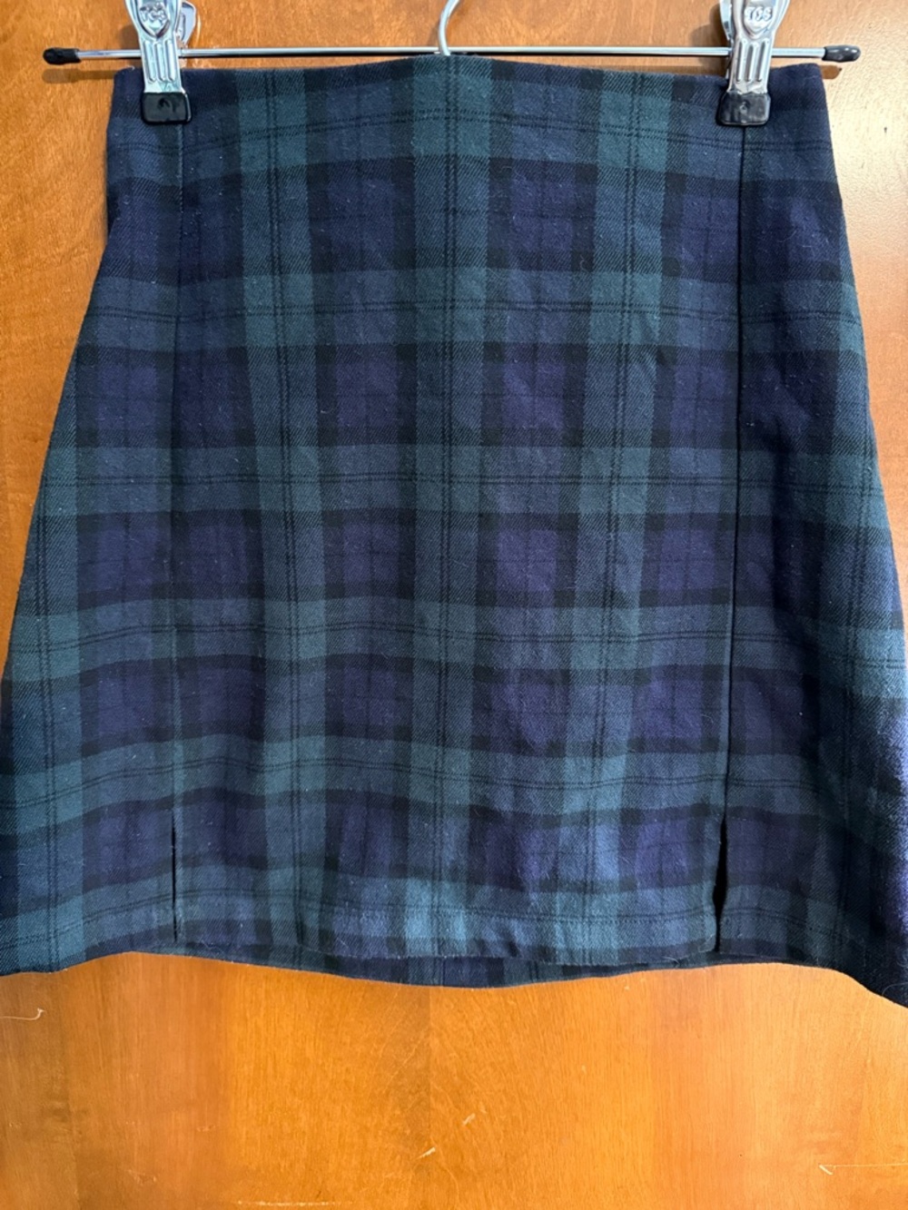 Brandy Melville Black and Green Plaid Mini Skirt